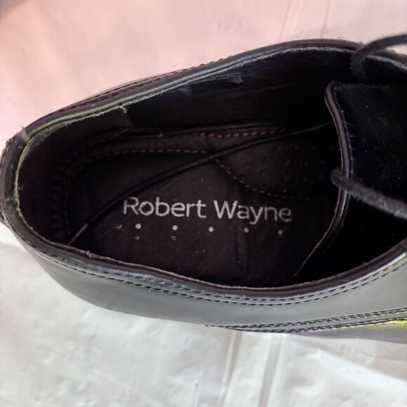 Robert Wayne Men's Black Leather Oxford Lace Up Dress Shoes Size 9.5D Classic - Picture 5 of 8